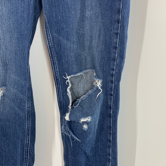 LEE VINTAGE MODERN HIGH RISE STRAIGHT LEG ANKLE JEANS DESTROYED 28 MEDIUM - Picture 2 of 9